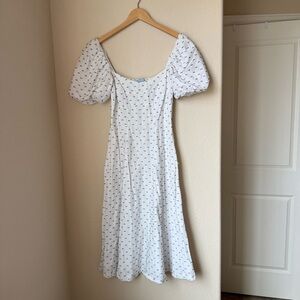 Antonio Melani White Blk Dot Gloria Poplin Puff Sleeve Size 2